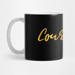 Courtney Name Hand Lettering in Faux Gold Letters Mug